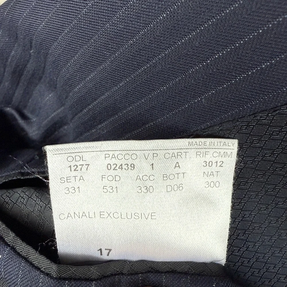 Canali 1934 Exclusive Blazer Mens 56L (46L US) Navy Pinstripe Wool Silk Italy